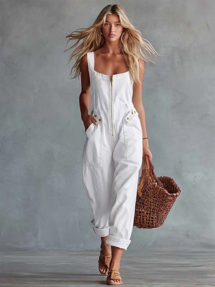 Greta | Salopette in denim lavato dal carattere vintage e moderno