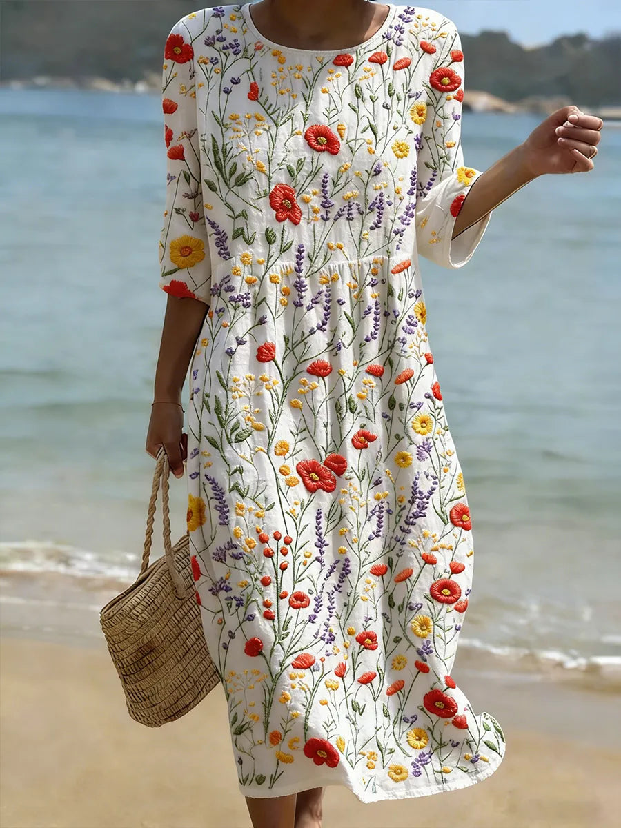 Abito casual da donna con stampa floreale