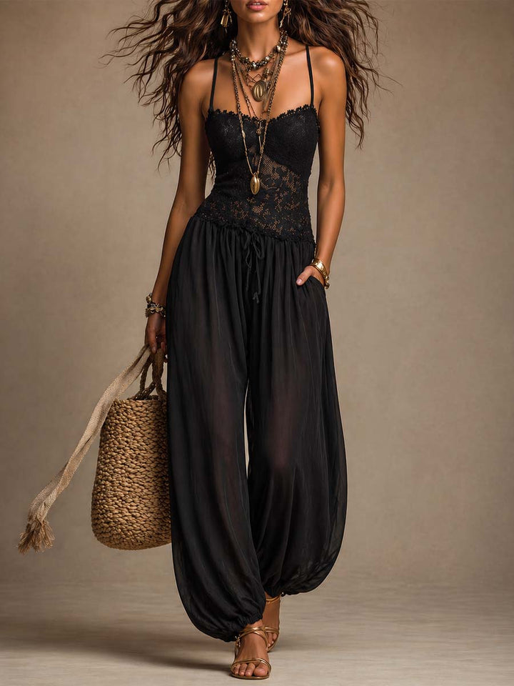 Laia | Mono halter con pizzo fluido
