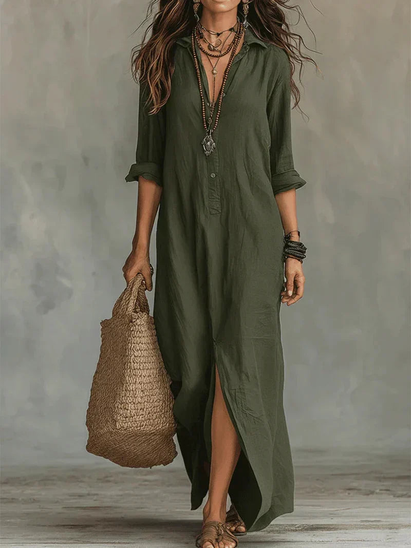 Robe Céline — maxi ampia con bottoni