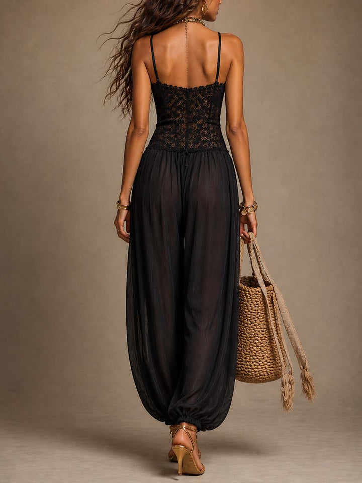 Laia | Mono halter con encaje fluido