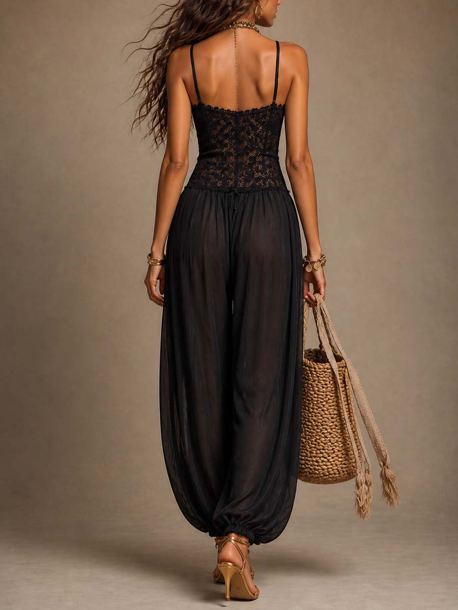 Laia | Mono halter con pizzo fluido