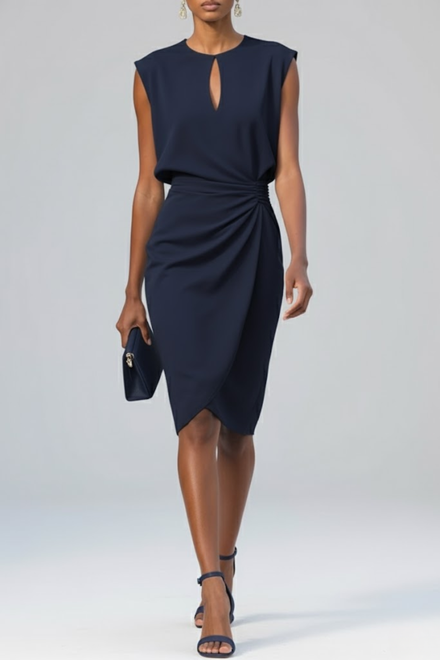 Romina | Abito Midi Drappeggiato Elegante