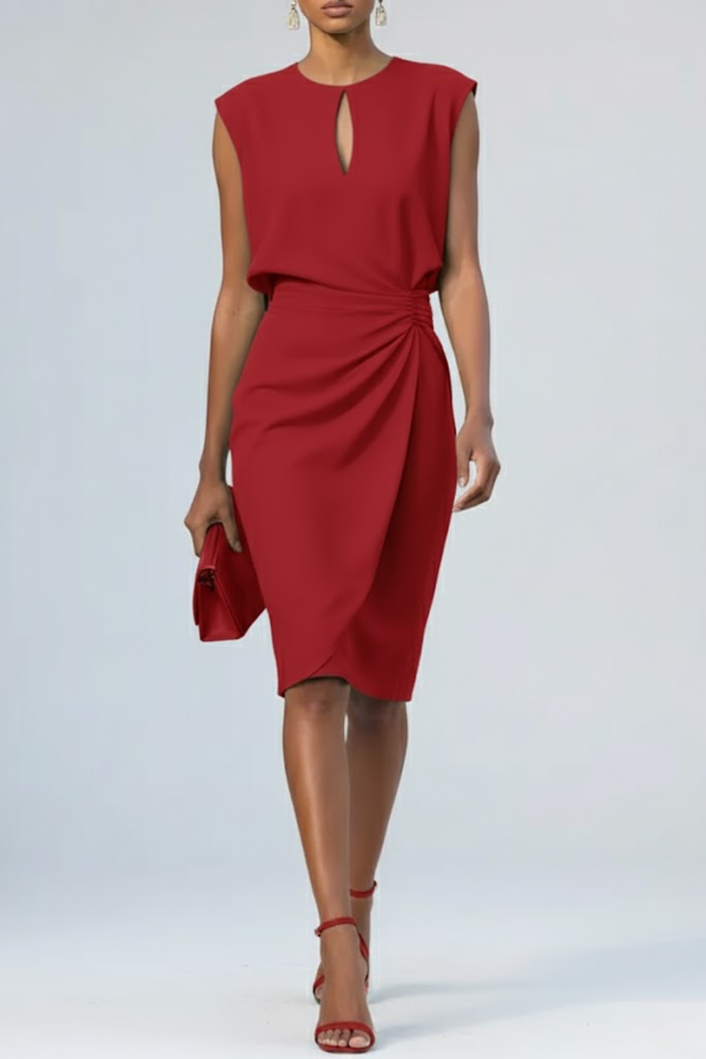 Romina | Abito Midi Drappeggiato Elegante