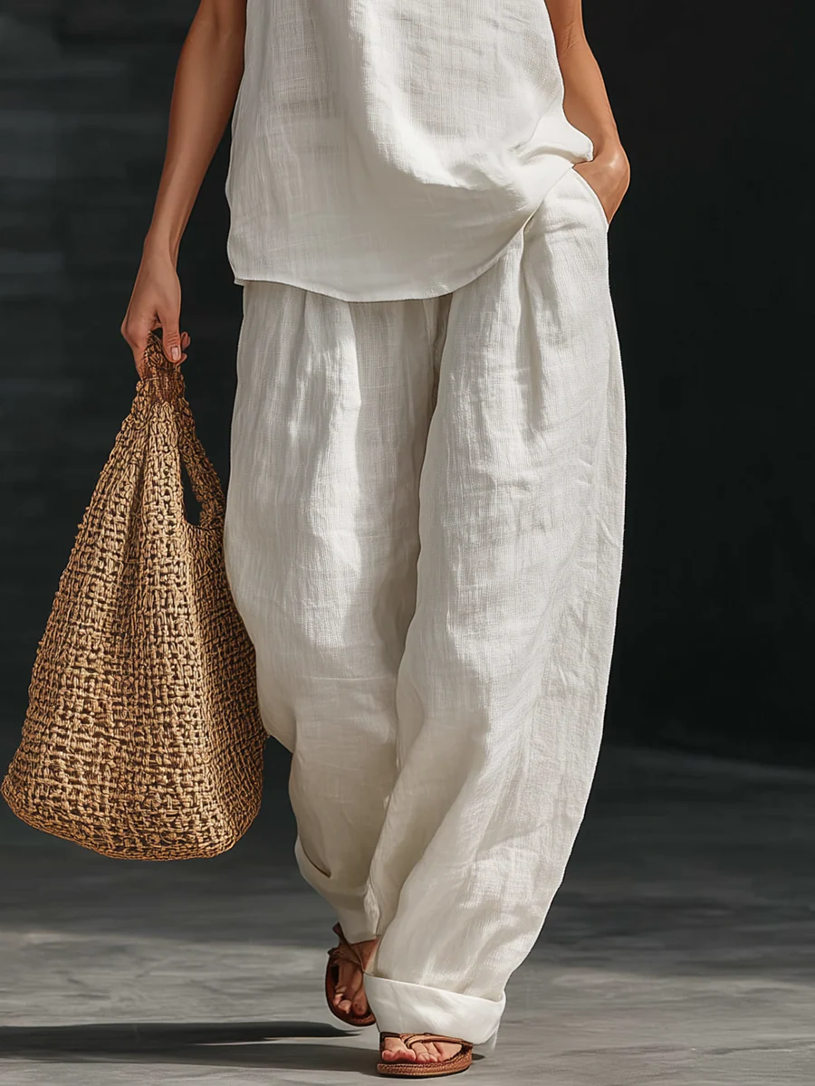 Ensemble Zoë — senza maniche pantaloni larghi