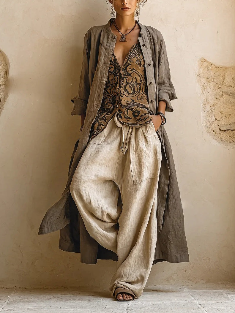 Ensemble Patricia — tre pezzi in cotone e lino