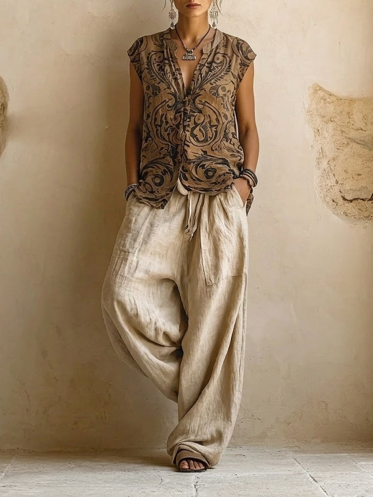 Ensemble Patricia — tre pezzi in cotone e lino