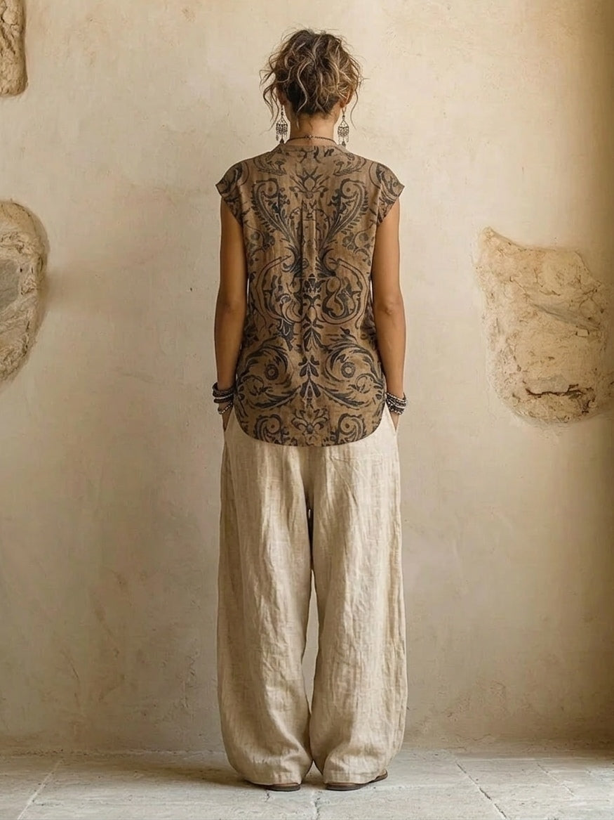 Ensemble Patricia — tre pezzi in cotone e lino