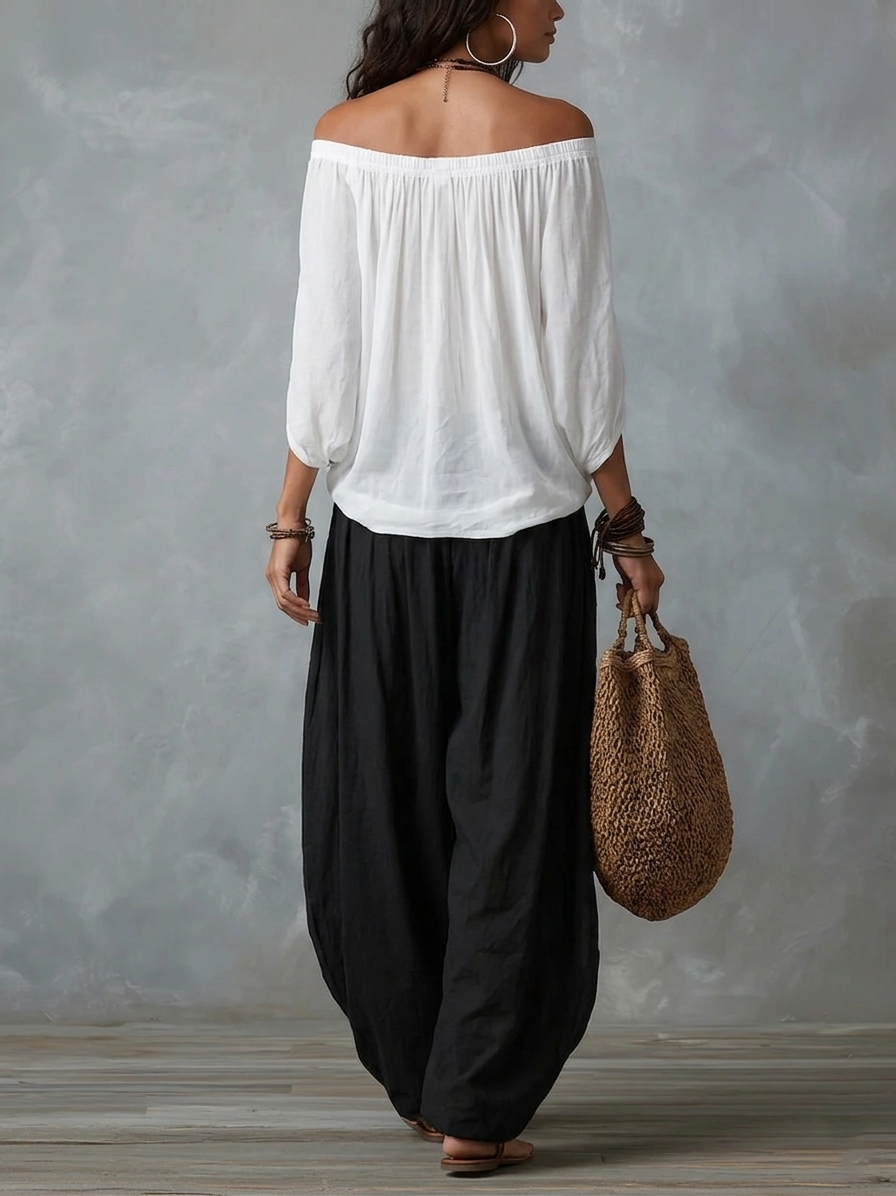 Tiziana | Set boho con pantaloni a palloncino
