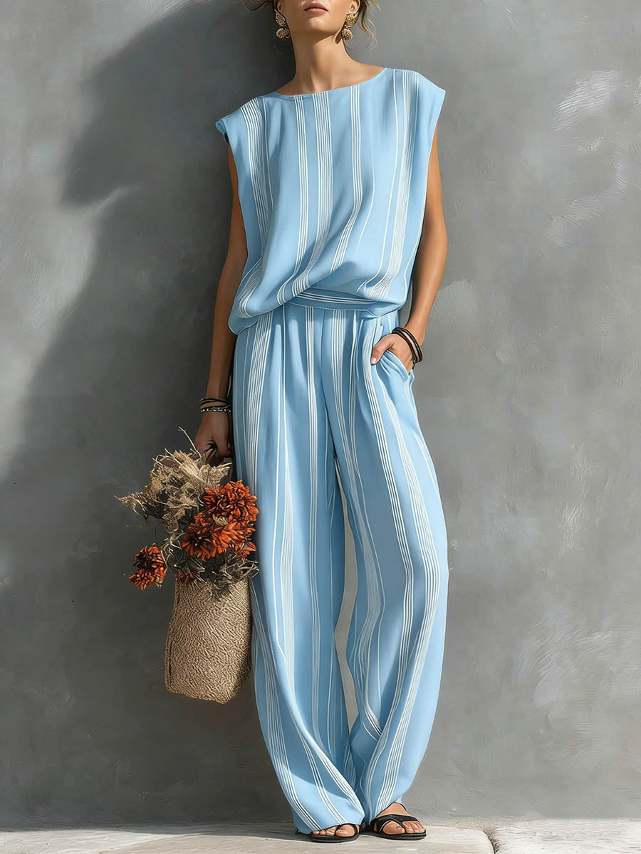 Alessia | Set elegante due pezzi a righe