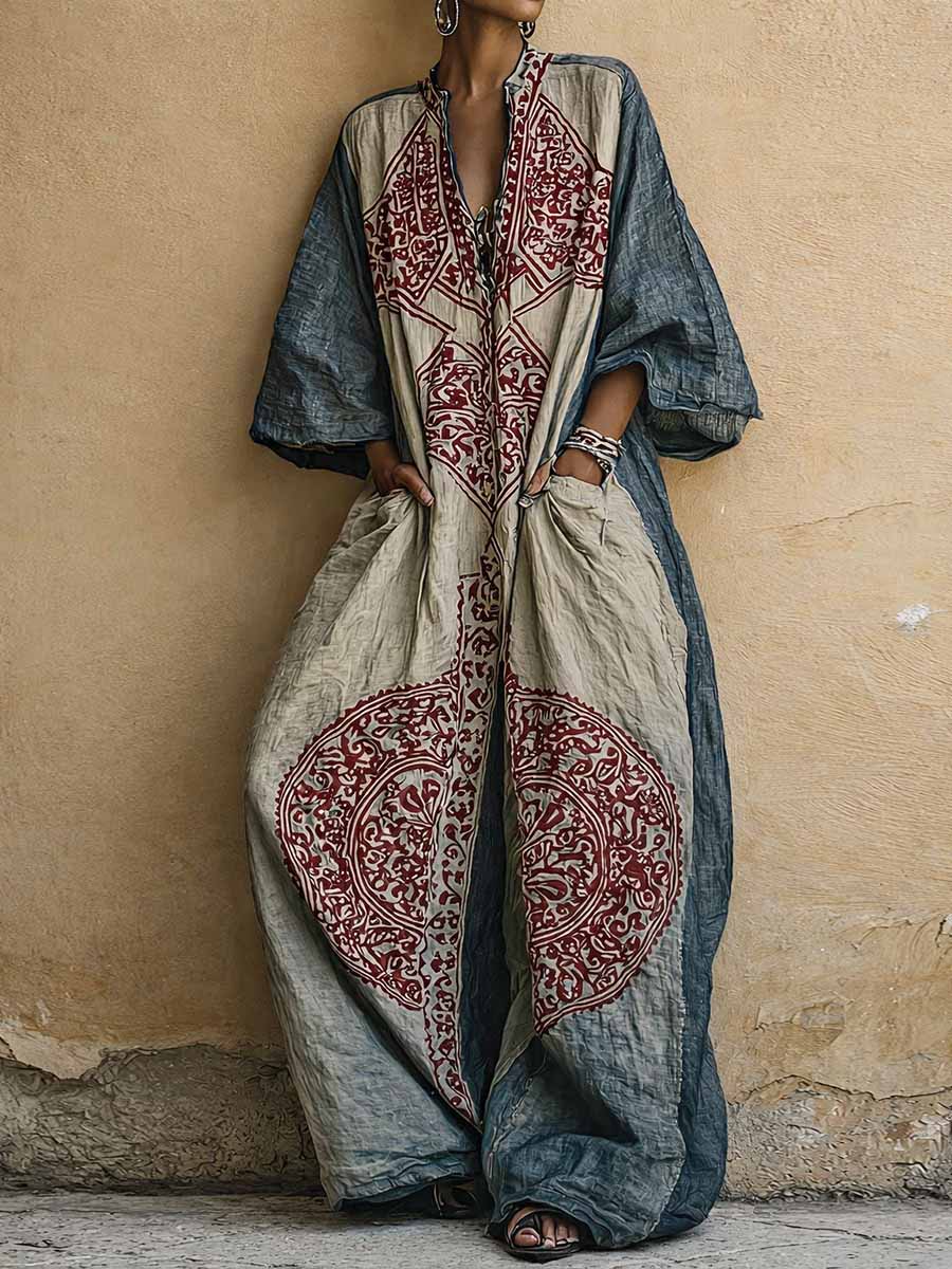 Cosima | Tuta bohémien artistica in lino vintage