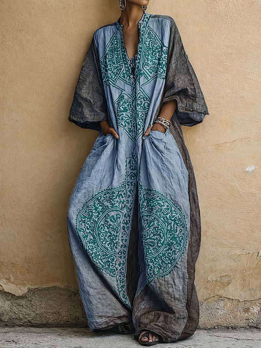 Cosima | Tuta bohémien artistica in lino vintage