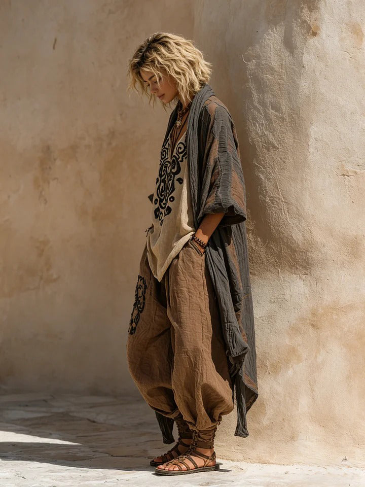 Ornella | Set boho artistico in lino e cotone