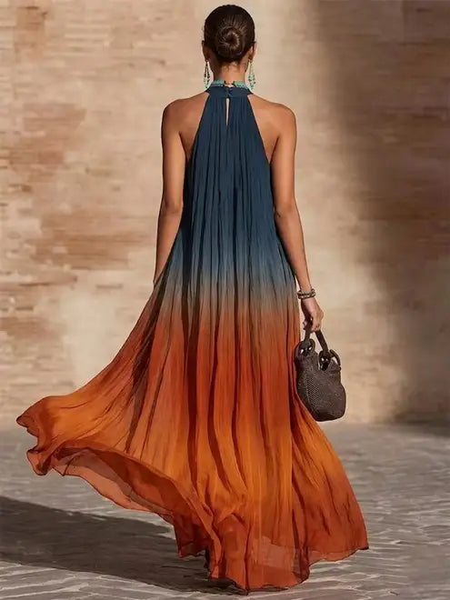 Paola™ | Abito Lungo Halter Sfumato