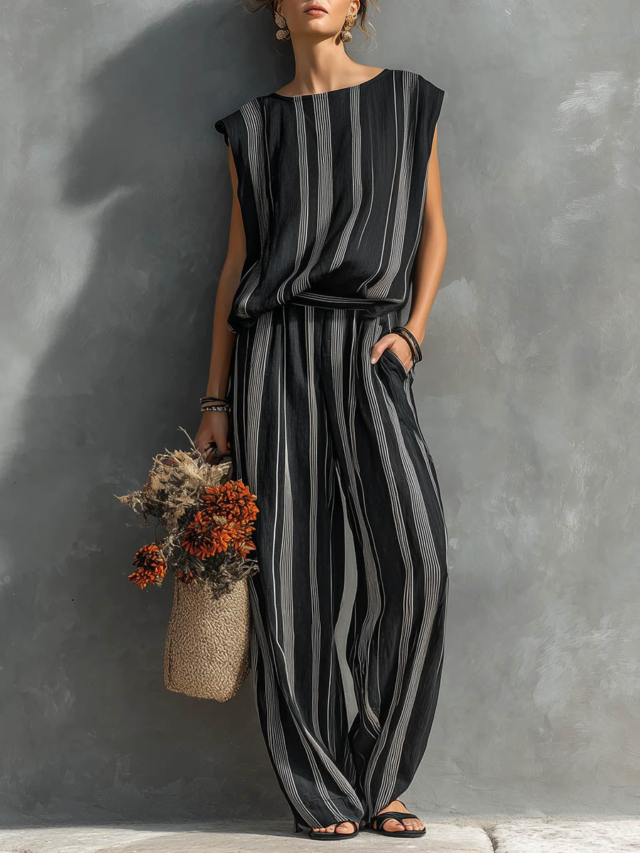 Alessia | Set elegante due pezzi a righe